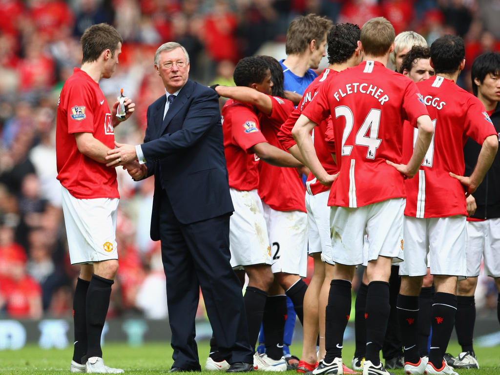 Alex Ferguson mit Michael Carrick und Co. Alex Ferguson mit Michael Carrick und Co.