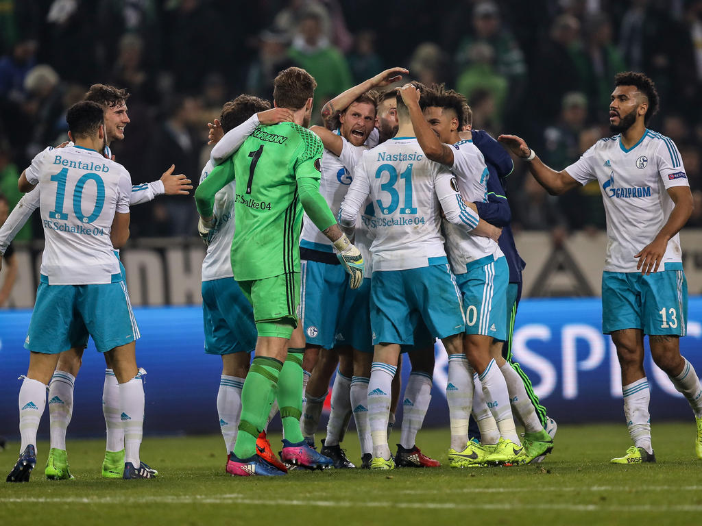 Schalke 04 feierte den Einzug ins Viertelfinale der Europa League Schalke 04 feierte den Einzug ins Viertelfinale der Europa League
