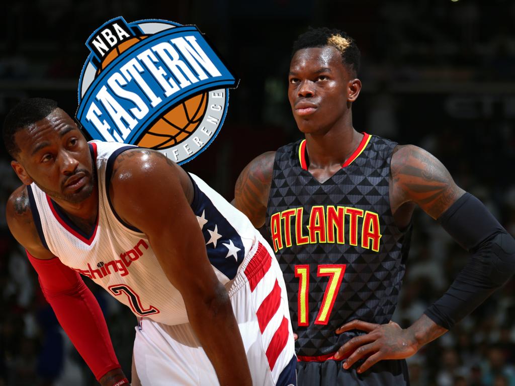 John Wall (l.) und Dennis Schröder spielen im Osten noch eine der besseren Rollen John Wall (l.) und Dennis Schröder spielen im Osten noch eine der besseren Rollen