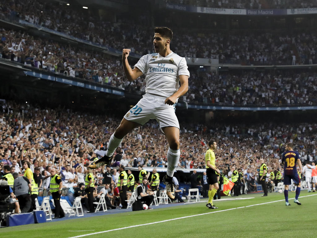 Asensio celebra un tanto contra el Barça en la Supercopa de España. (Foto: Getty) Asensio celebra un tanto contra el Barça en la Supercopa de España. (Foto: Getty)