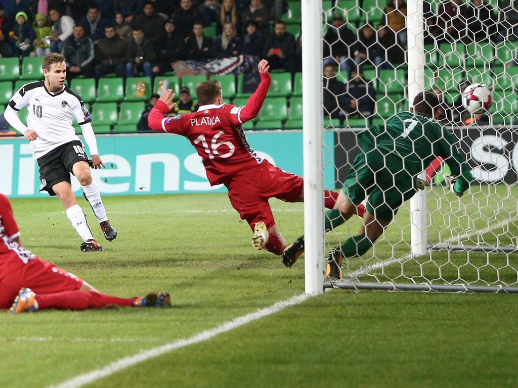Louis Schaub erlöste das ÖFB-Team mit seinem Tor zum 1:0 Louis Schaub erlöste das ÖFB-Team mit seinem Tor zum 1:0
