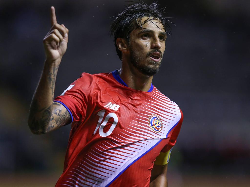 Costa Ricas Bryan Ruiz jubelt über seinen Treffer gegen Trinidad & Tobago Costa Ricas Bryan Ruiz jubelt über seinen Treffer gegen Trinidad & Tobago