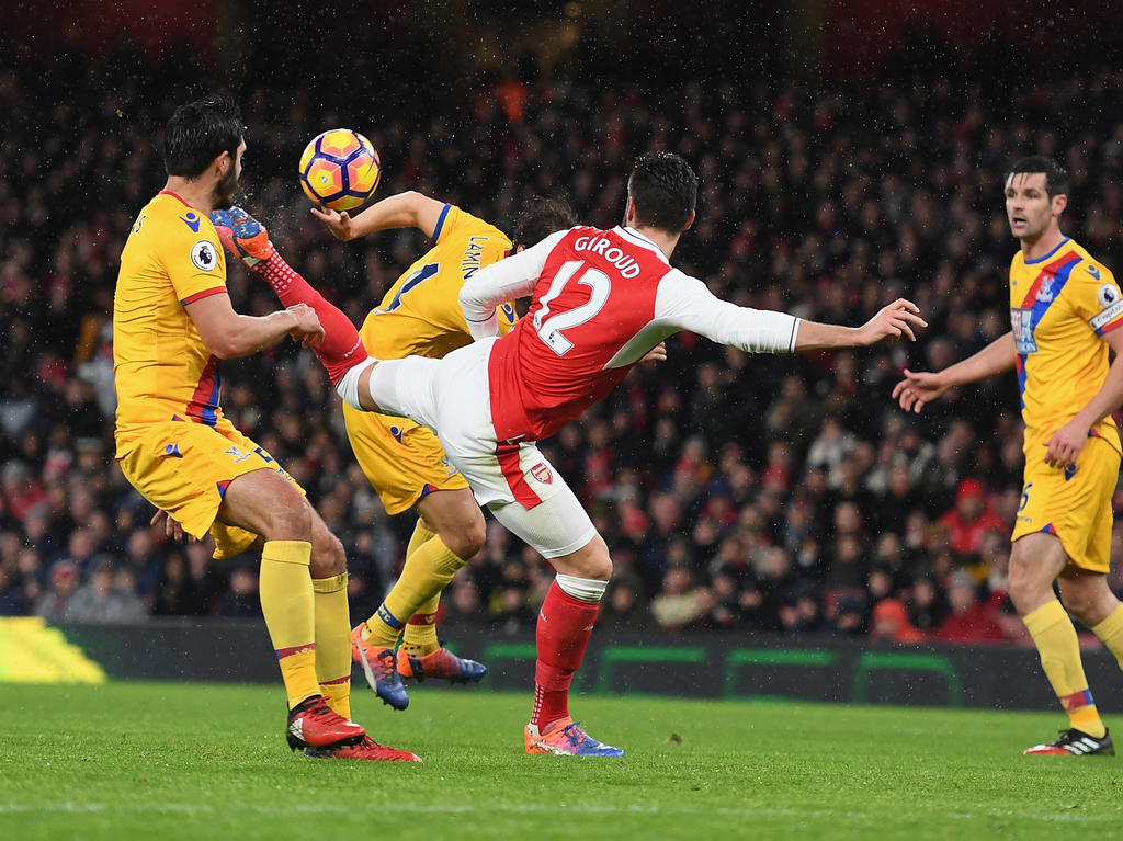 Olivier Giroud ist für sein Hacken-Tor nominiert Olivier Giroud ist für sein Hacken-Tor nominiert
