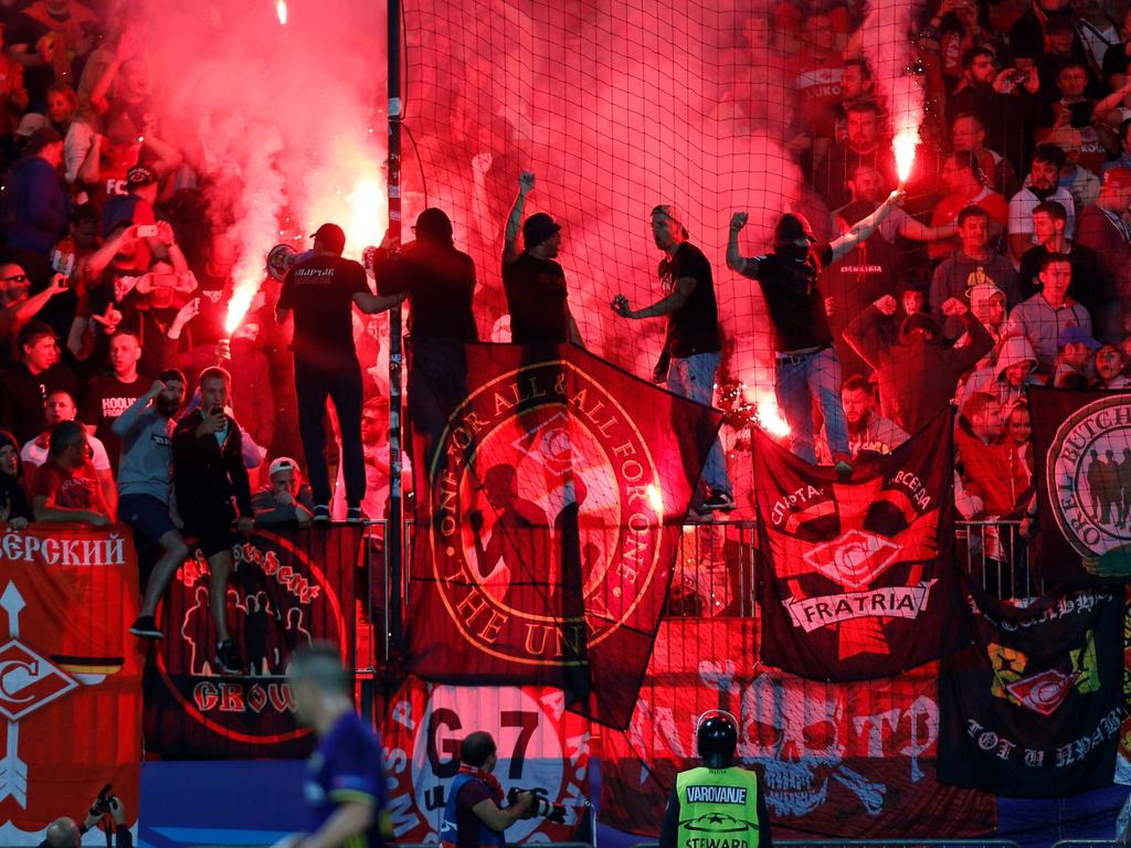 Im Fanblock von Spartak brannte es lichterloh Im Fanblock von Spartak brannte es lichterloh