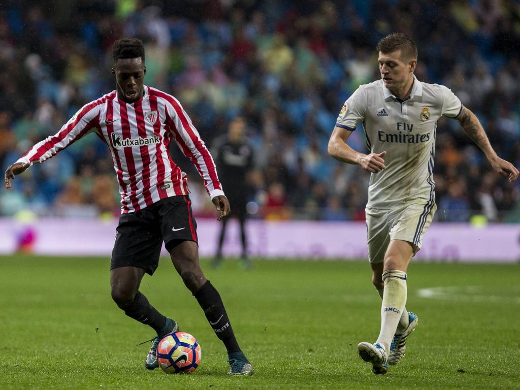 Iñaki Williams contra el Real Madrid de Toni Kroos. (Foto: Getty) Iñaki Williams contra el Real Madrid de Toni Kroos. (Foto: Getty)
