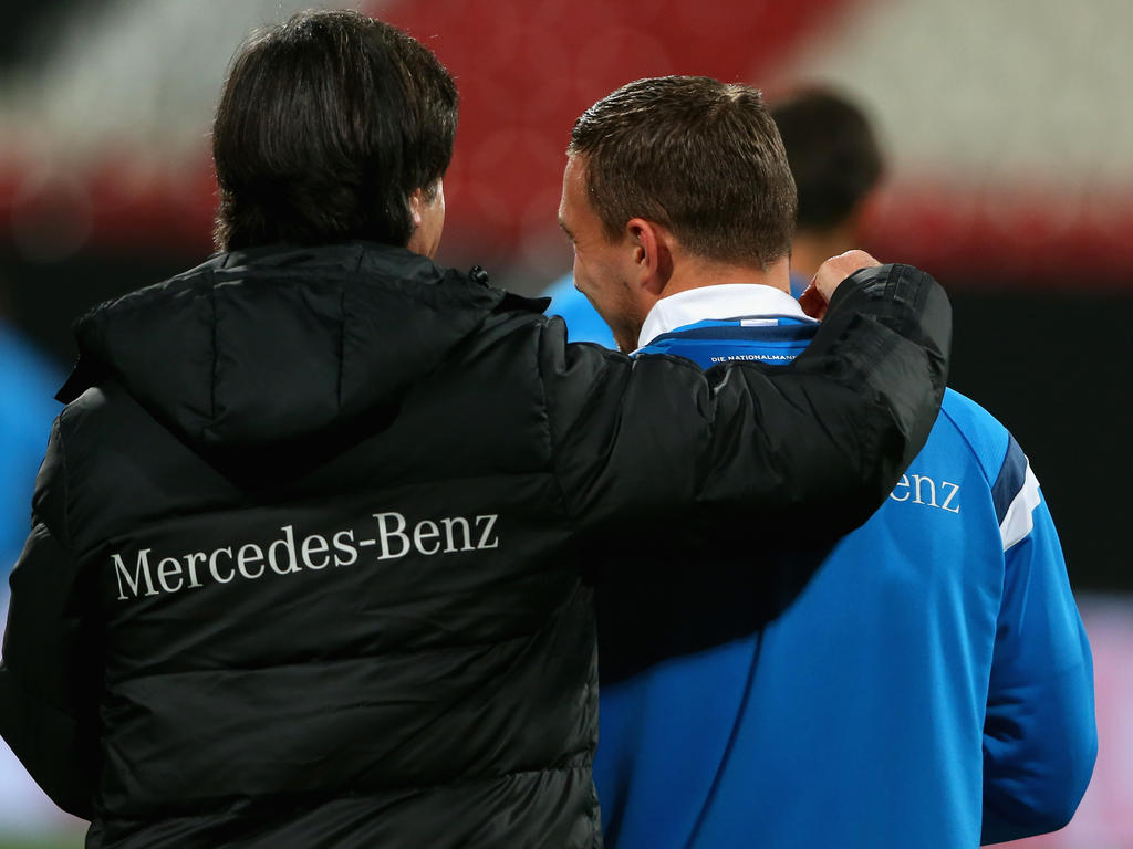 Lukas Podolski (r.) steht vor seinem letzten Spiel für Deutschland Lukas Podolski (r.) steht vor seinem letzten Spiel für Deutschland