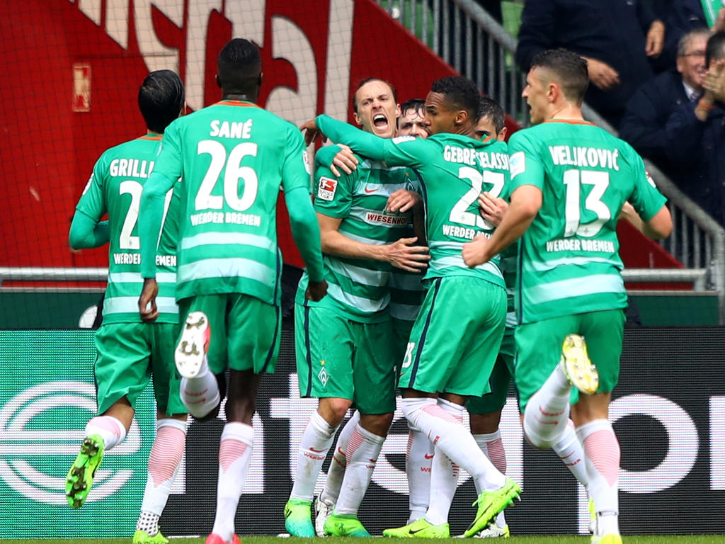 Werder jubelt über den Derbysieg gegen den HSV Werder jubelt über den Derbysieg gegen den HSV