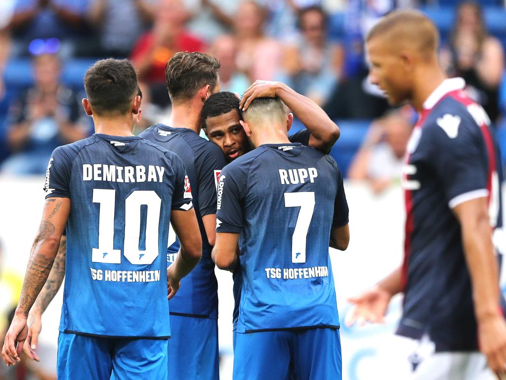 Bayern-Leihgabe Serge Gnabry (m.) traf zum 3:0 Bayern-Leihgabe Serge Gnabry (m.) traf zum 3:0