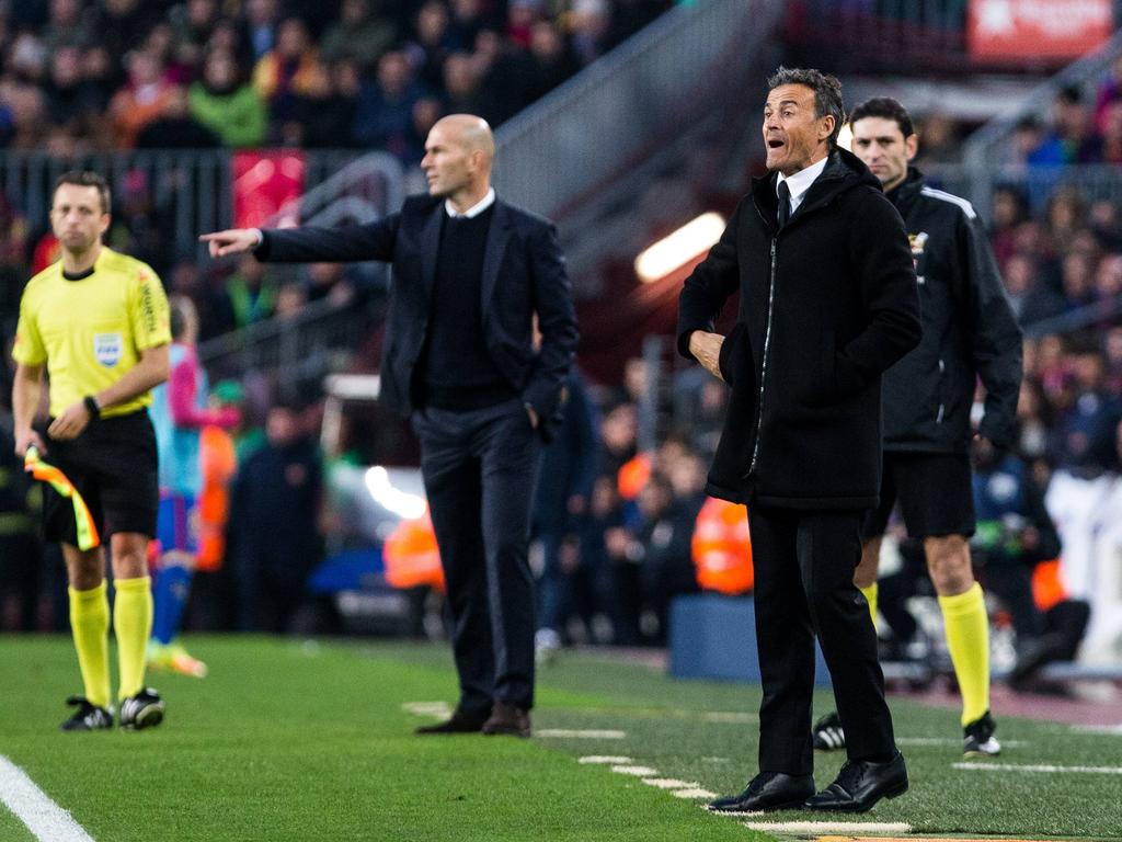 Zidane y Luis Enrique durante el Clásico en el Camp Nou (Foto: Imago) Zidane y Luis Enrique durante el Clásico en el Camp Nou (Foto: Imago)