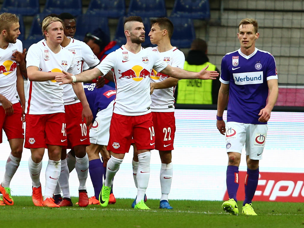 Salzburg durfte am Ende einen Kantersieg gegen die Austria bejubeln Salzburg durfte am Ende einen Kantersieg gegen die Austria bejubeln