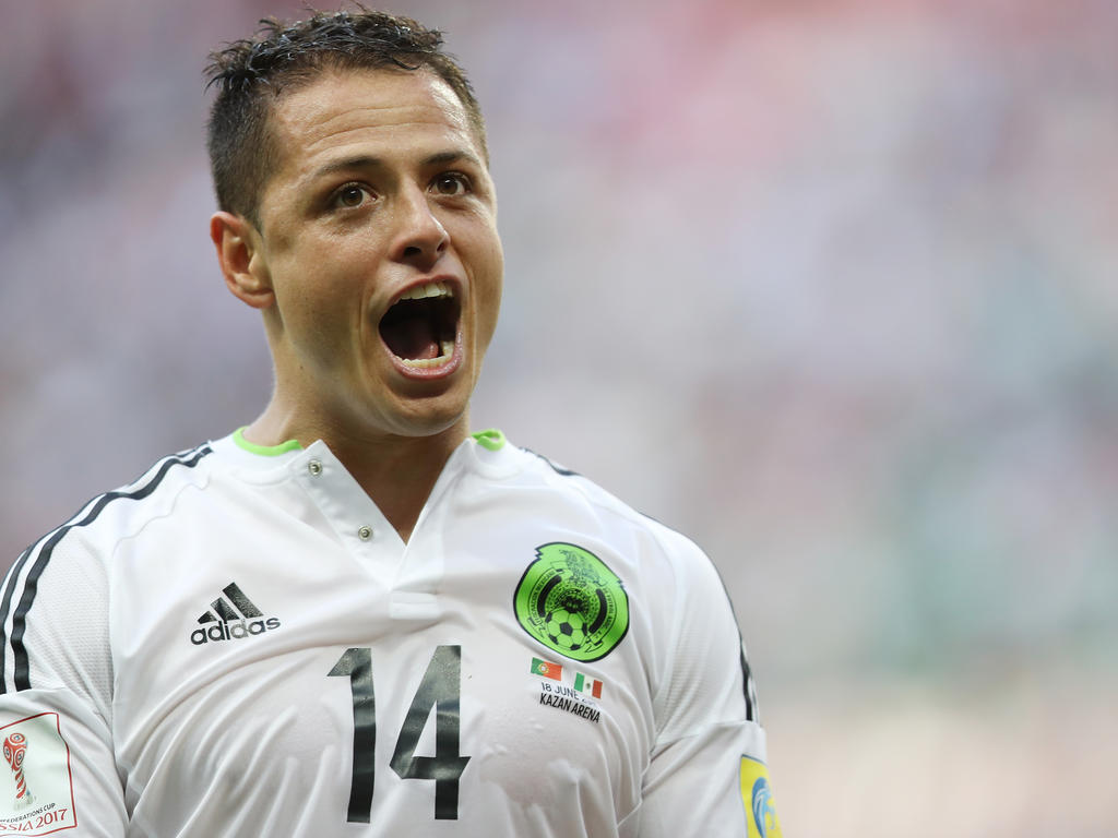 Mexikos Javier Hernández bejubelt sein Tor gegen Portugal Mexikos Javier Hernández bejubelt sein Tor gegen Portugal