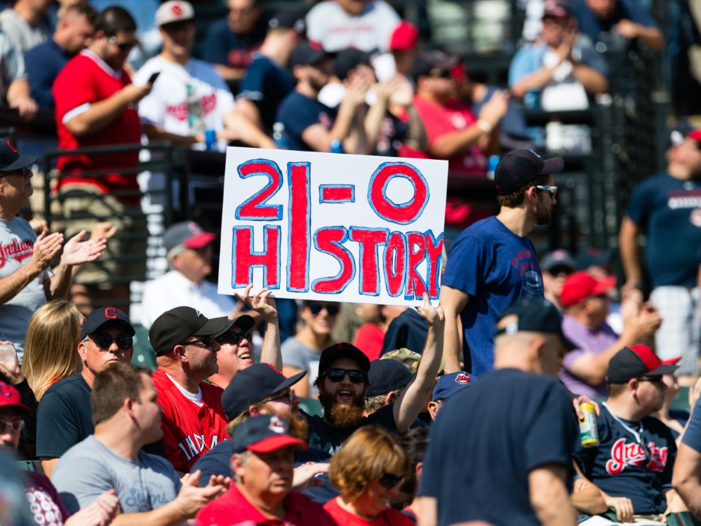 Die Cleveland Indians feiern Rekordserie Die Cleveland Indians feiern Rekordserie