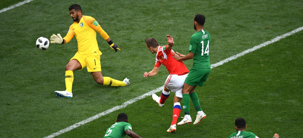 Das 2:0 für Russland durch Denis Cheryshev