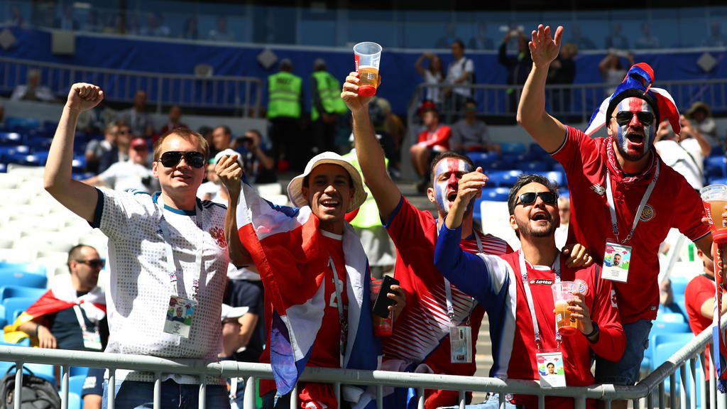 Costa-Rica-Fans sind bereits lange vor dem Anpfiff in bester Stimmung