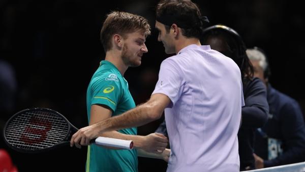 David Goffin (l.) schaltete im Halbfinale Roger Federer aus